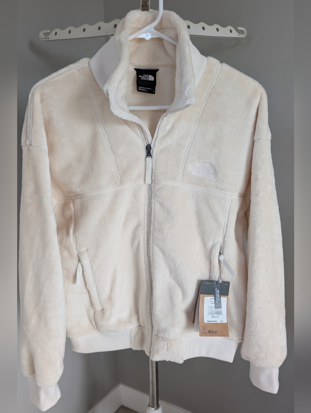The North Face Cream Osito Lux Fleece Full-Zip Jacket